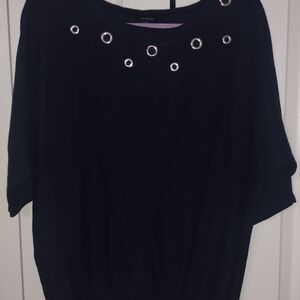 Verve Ami Black Sweater with Silver Accents